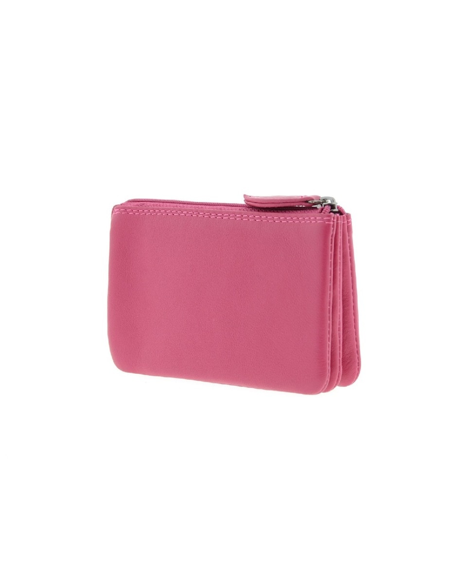 Porta-Cartões e Porta-Moedas Médio em Couro Legítimo Magenta-3