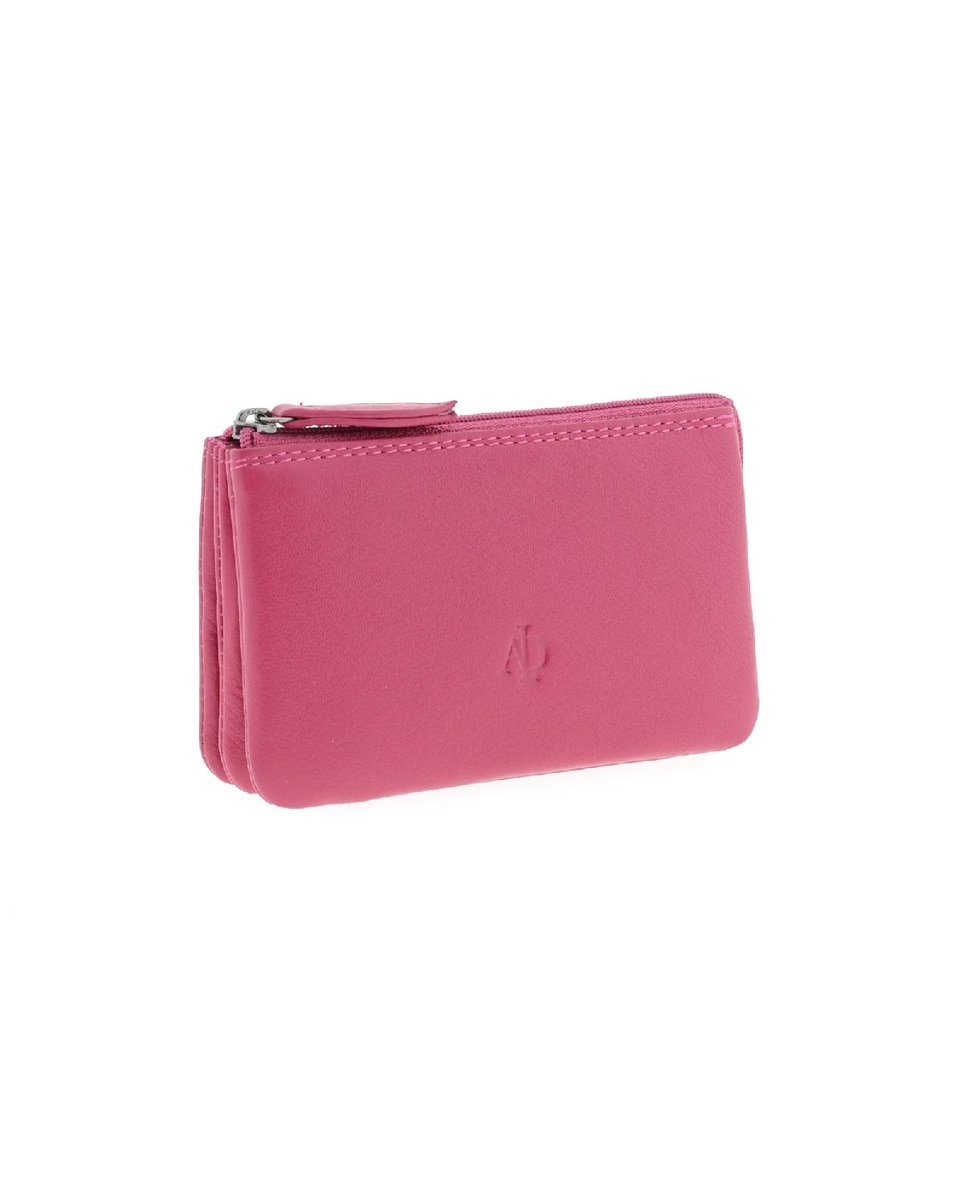 Porta-Cartões e Porta-Moedas Médio em Couro Legítimo Magenta-2