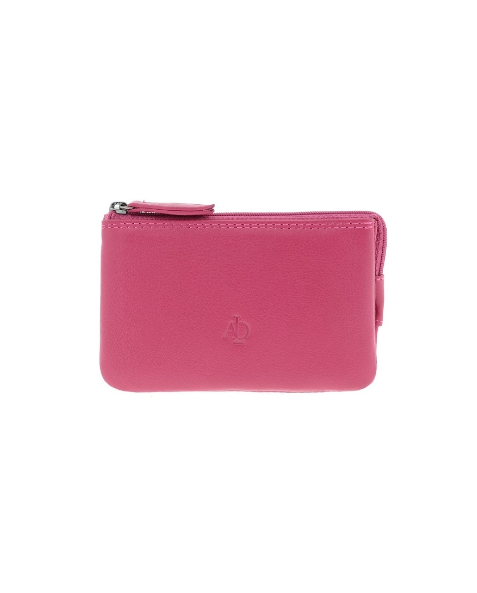 Porta-Cartões e Porta-Moedas Médio em Couro Legítimo Magenta-1