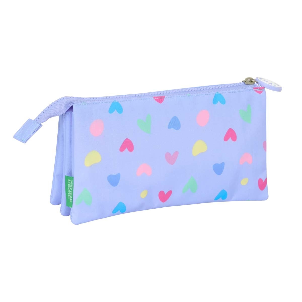 Estojo triplo Benetton Safta lilás Lilás-2