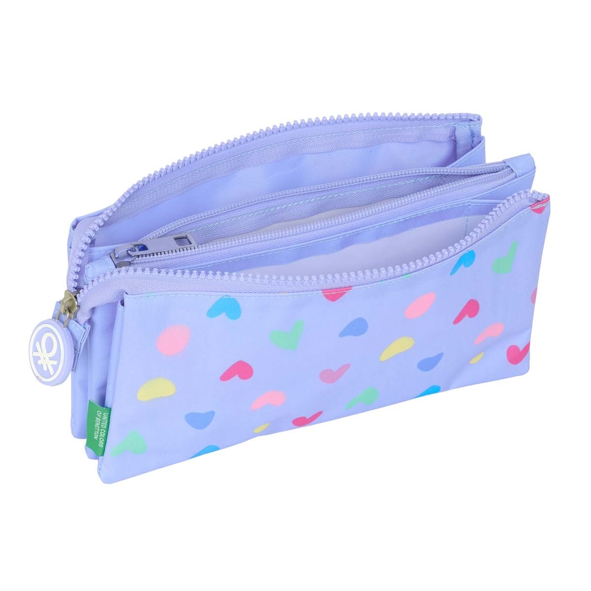 Estojo triplo Benetton Safta lilás Lilás-3