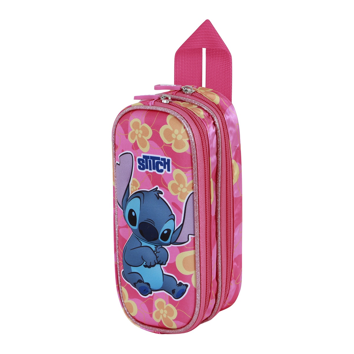 Estuche portatodo doble 3D Lilo y Stitch cute Disney Karactermania rosa Rosa-1