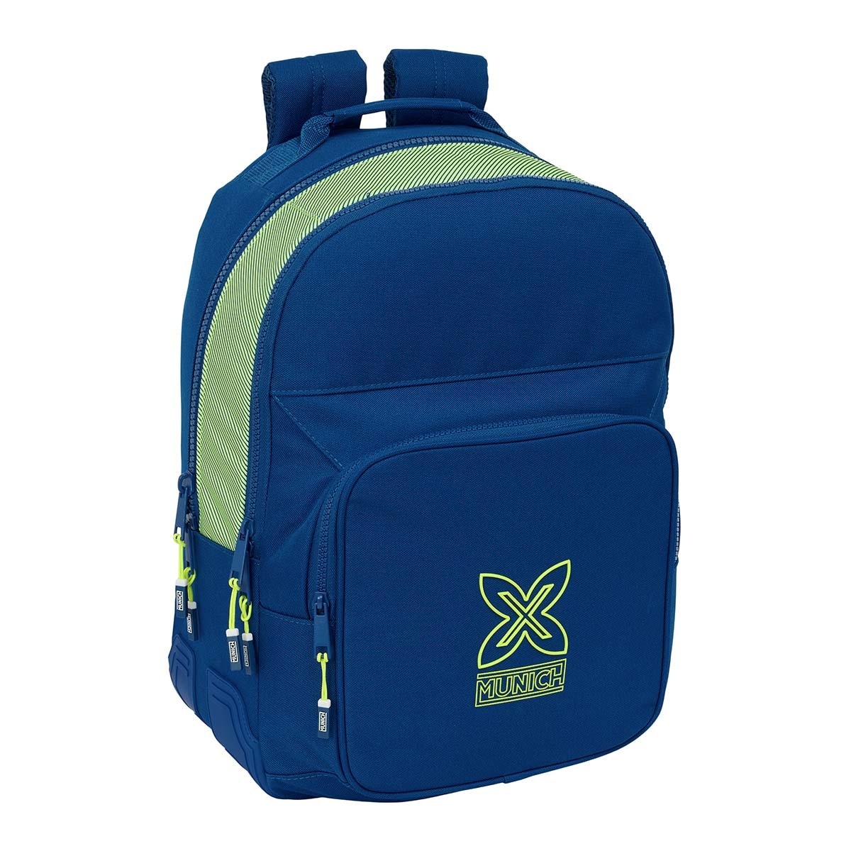 Mochila dupla com protectores de cantos adaptáveis a trolley Munich preto Azul-marinho-1