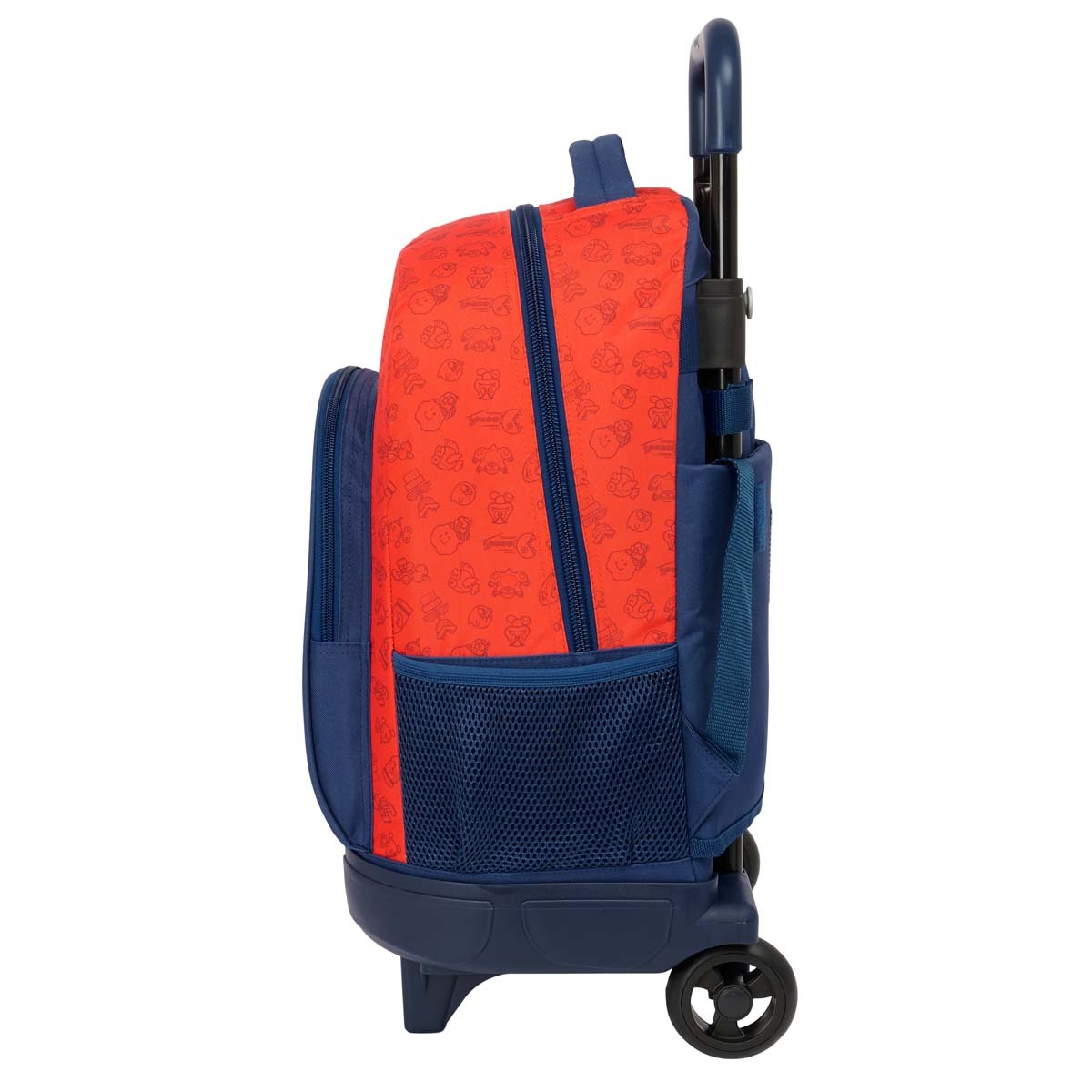 Mochila grande com rodas compact extraível Super Mario Bros Safta azul escuro e vermelho Azul-escuro / Vermelho-3