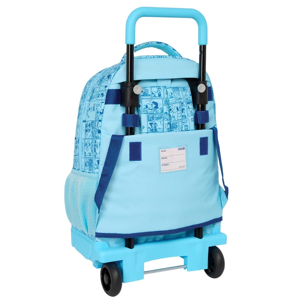 Mochila grande com rodas compact extraível Snoopy Safta azul claro Azul-claro-2