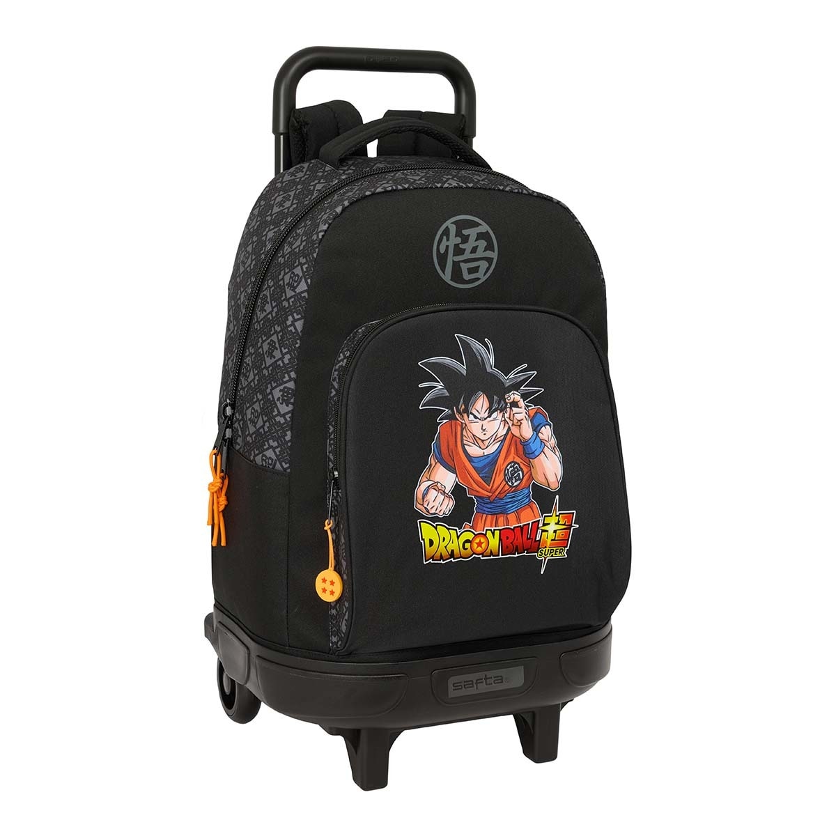 Mochila grande com rodas compact extraível Dragon ball Safta preto Preto-1