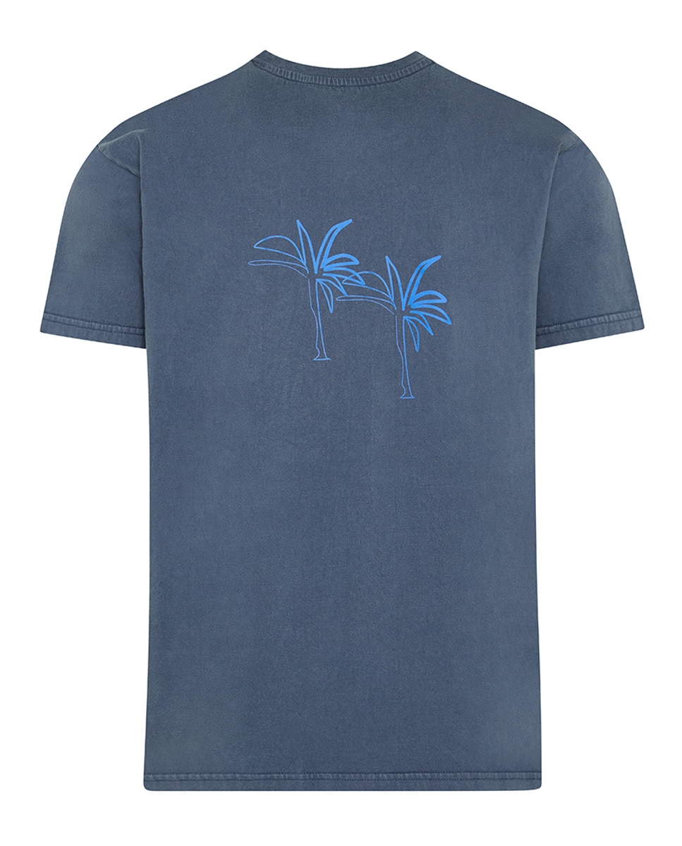 T-shirt com Lavagem e Desenho Azul-marinho-2