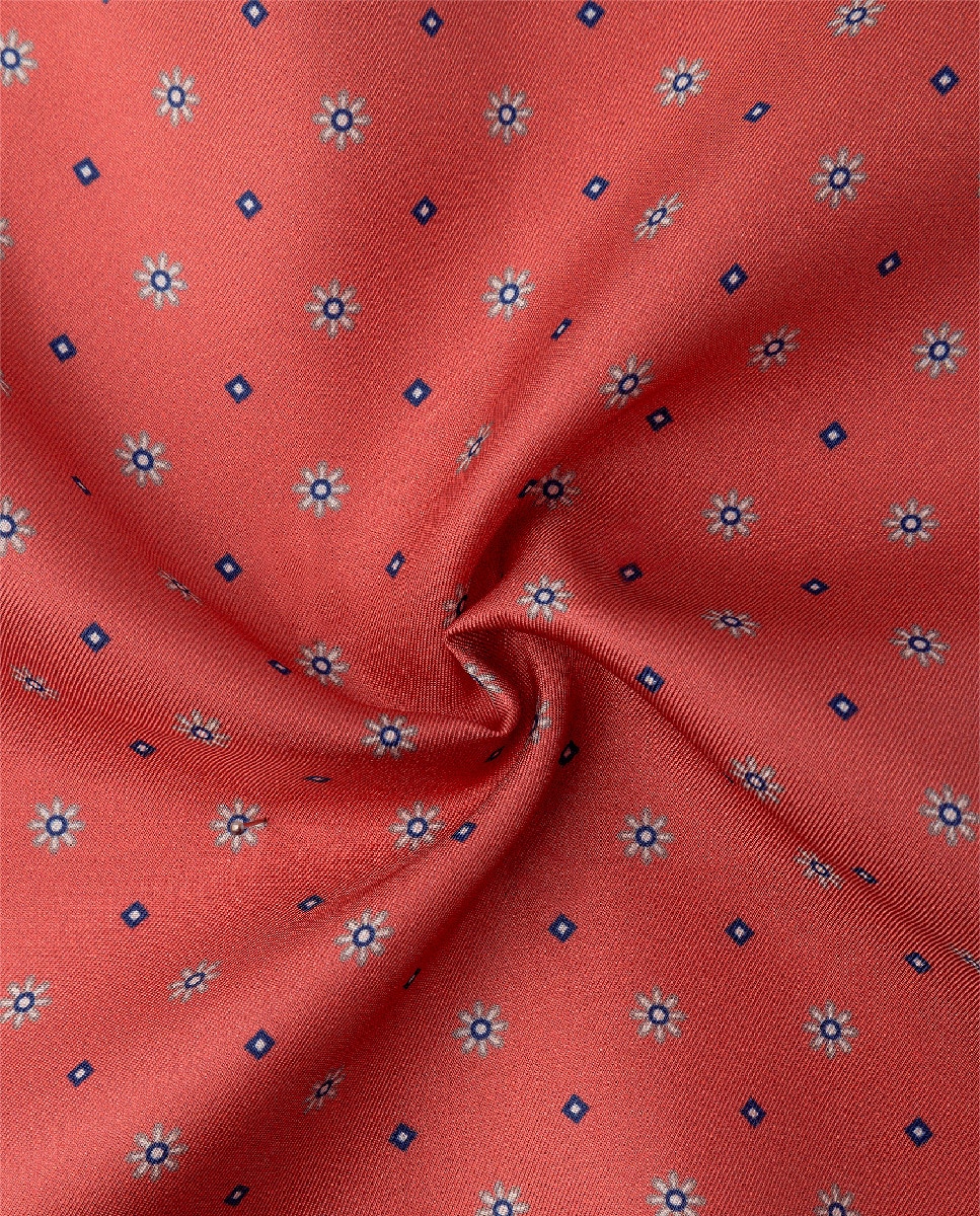 Lenço de Seda com Estampado Floral Rosa-5