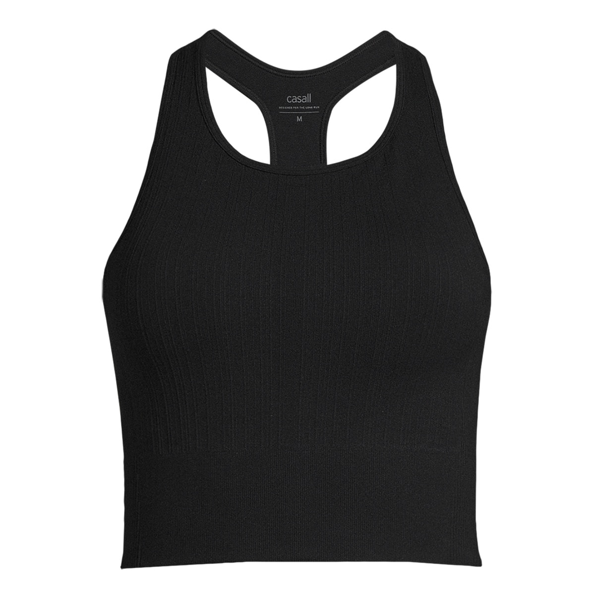 Top de Mulher Multi Rib Seamless Padded Sports Top Preto-1