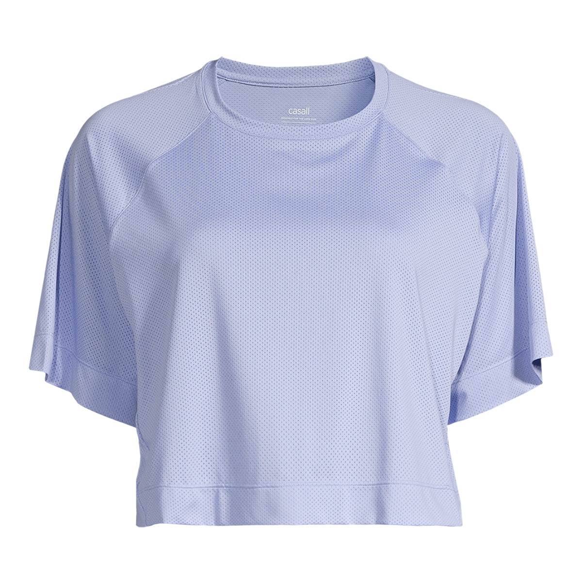 T-shirt de Mulher Laser Mesh Crop Tee Azul Céu-1