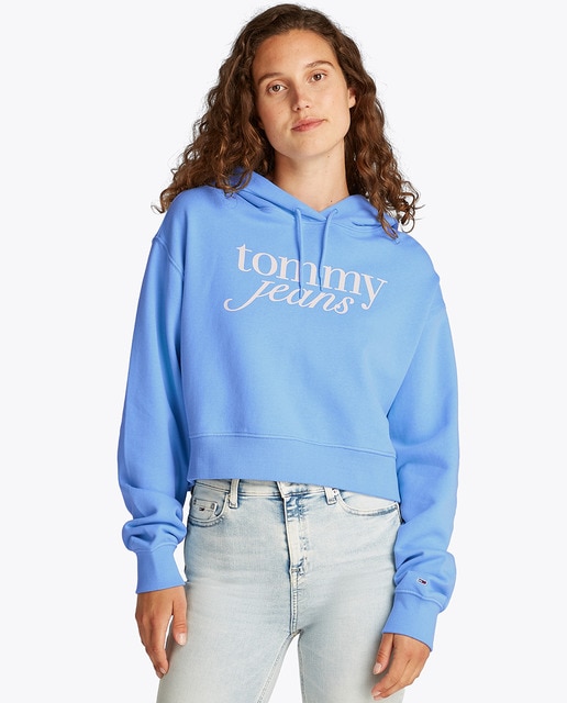 Imagen 0 de Sudadera de mujer cropped con capucha y fit relajado
