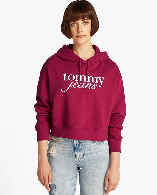 Imagen 0 de Sudadera de mujer cropped con capucha y fit relajado