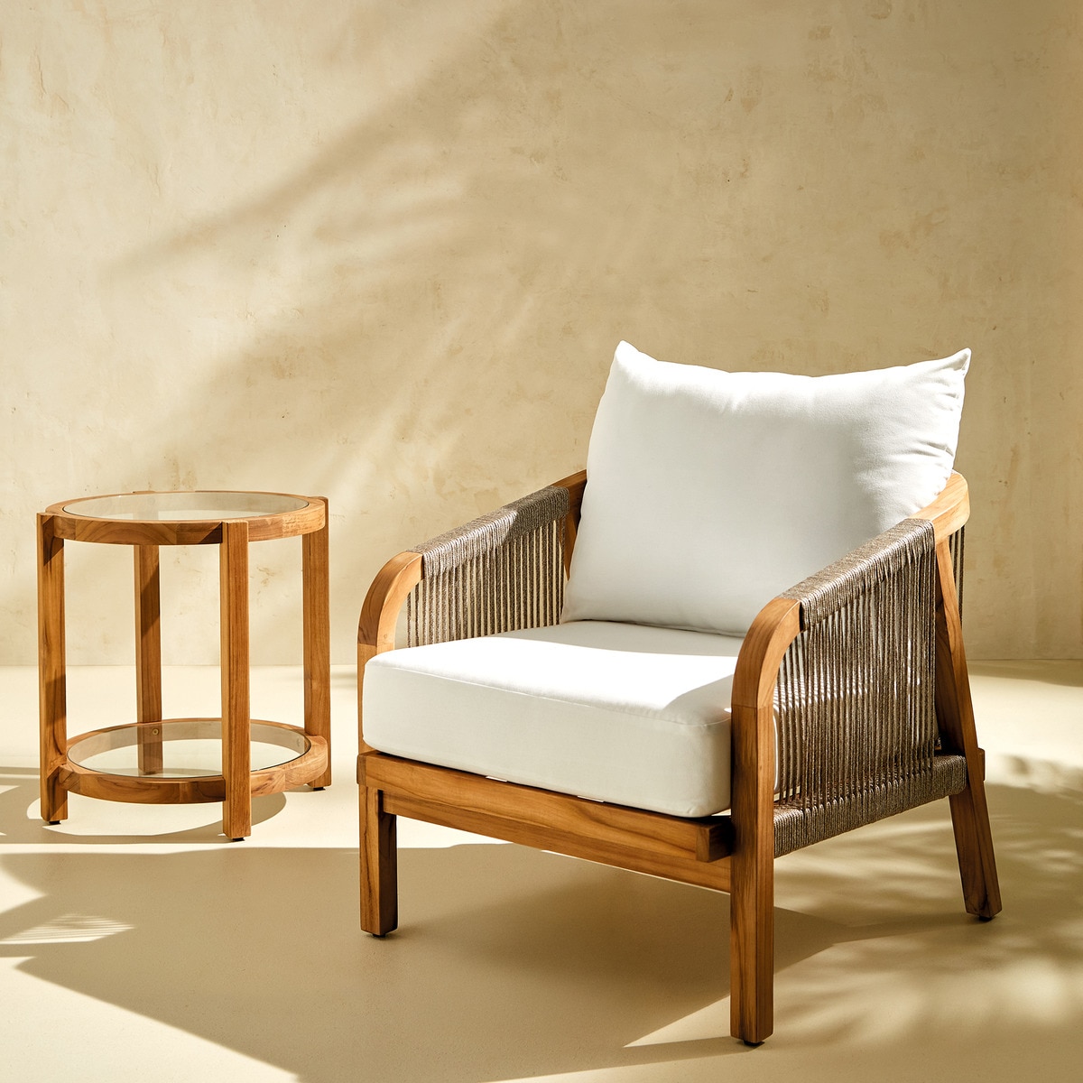 Sillón de jardín de madera de teca Kansas El Corte Inglés Natural-1