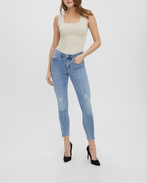 Imagen 0 de Vaquero Tilde de mujer pitillo con cremalleras