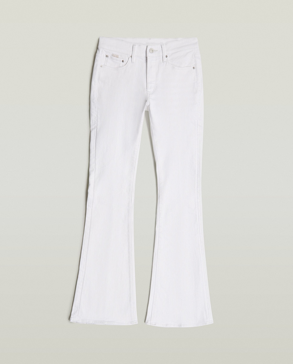 Jeans Skinny com Parte Inferior Ligeiramente em Forma de Sino Branco-7