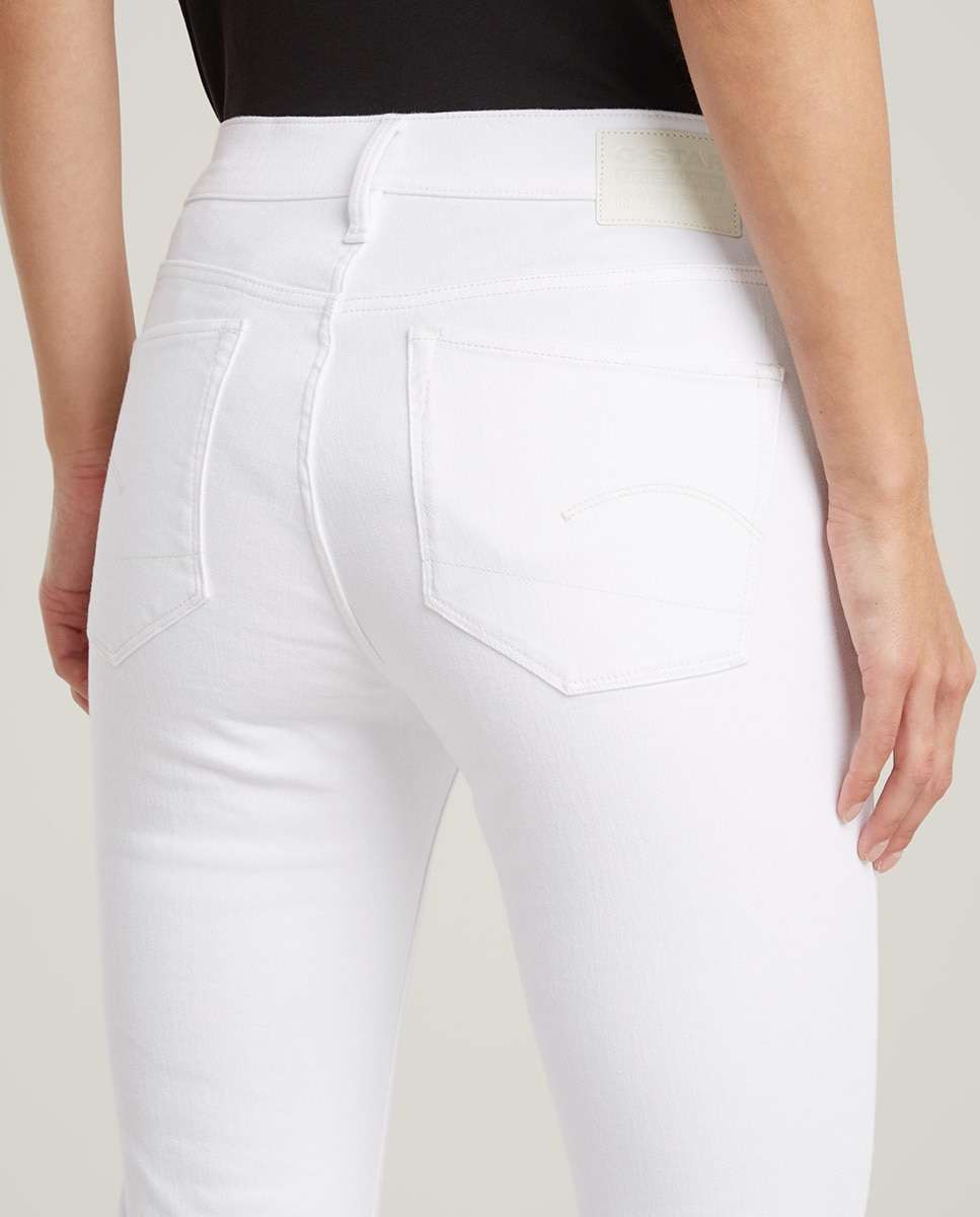 Jeans Skinny com Parte Inferior Ligeiramente em Forma de Sino Branco-6