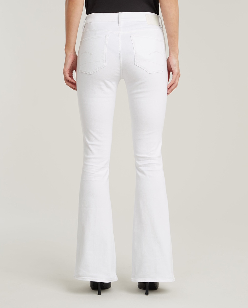 Jeans Skinny com Parte Inferior Ligeiramente em Forma de Sino Branco-3