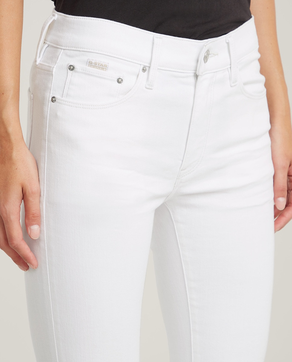 Jeans Skinny com Parte Inferior Ligeiramente em Forma de Sino Branco-4