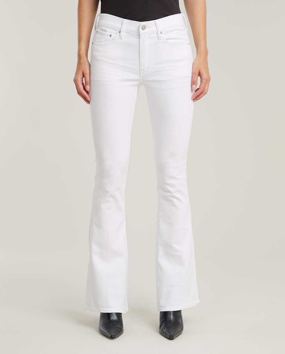 Jeans Skinny com Parte Inferior Ligeiramente em Forma de Sino Branco-2