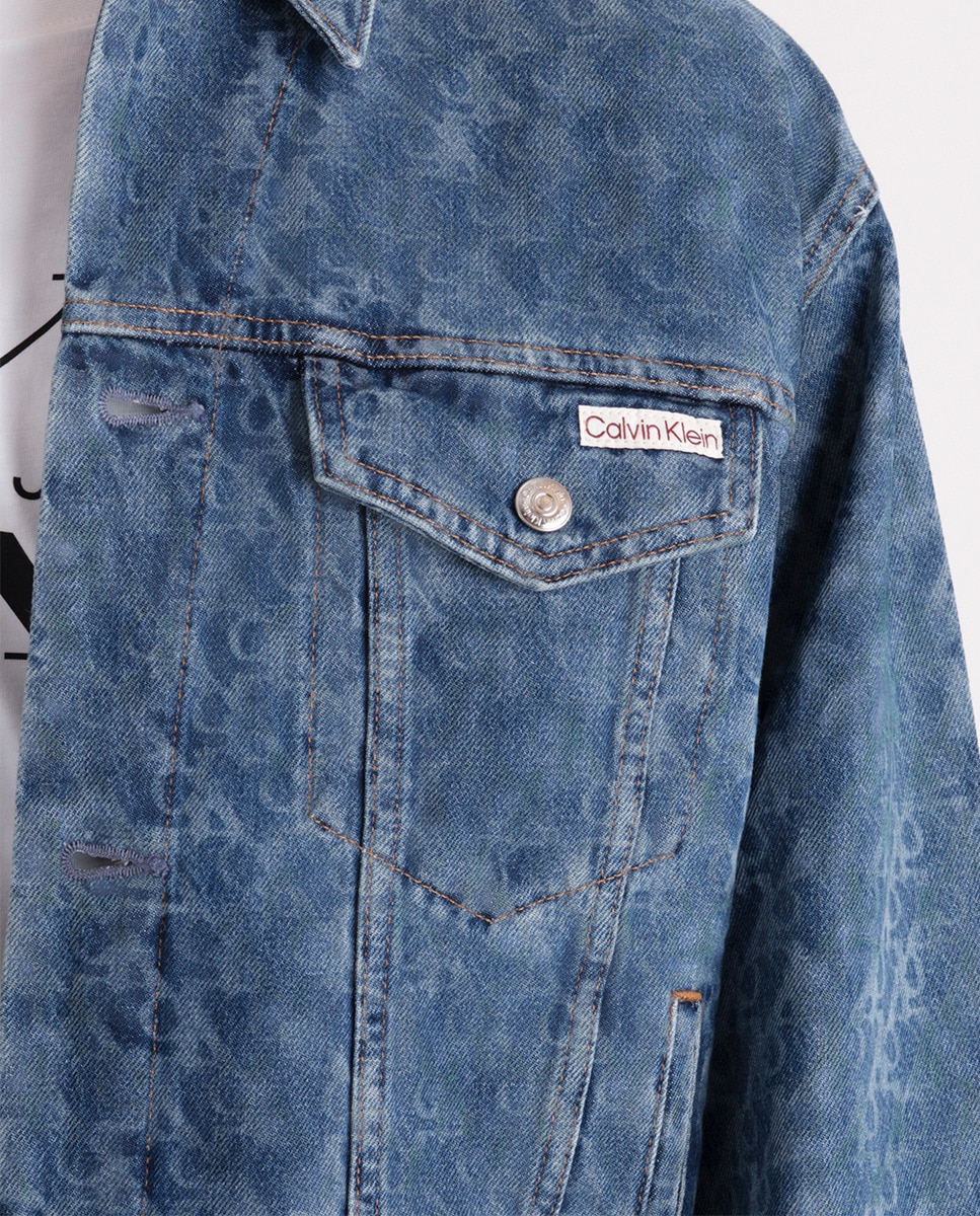Blusão de Ganga Estilo 90's Multilogo Azul-3