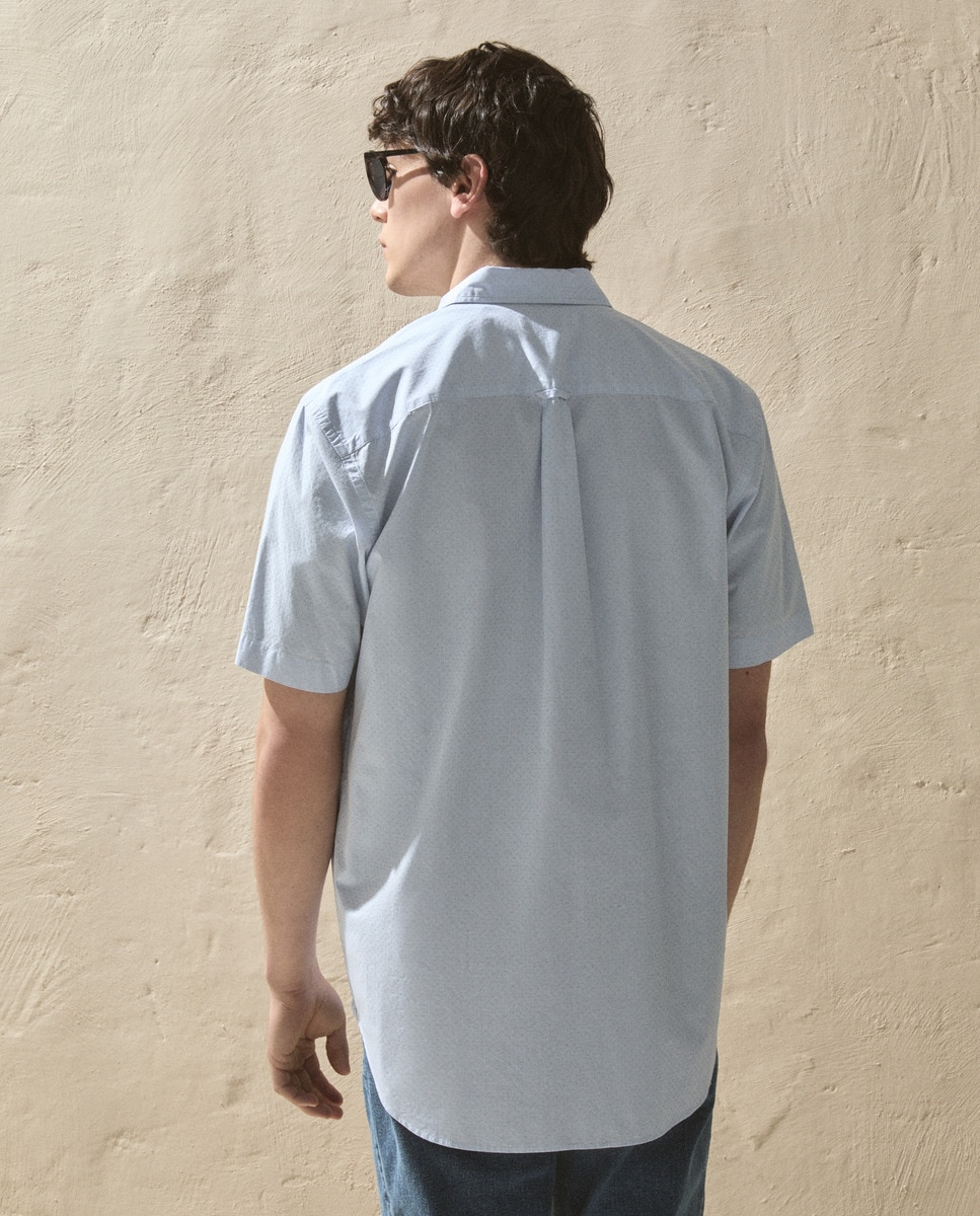 Camisa Fil a Fil com Estampado Branco-6