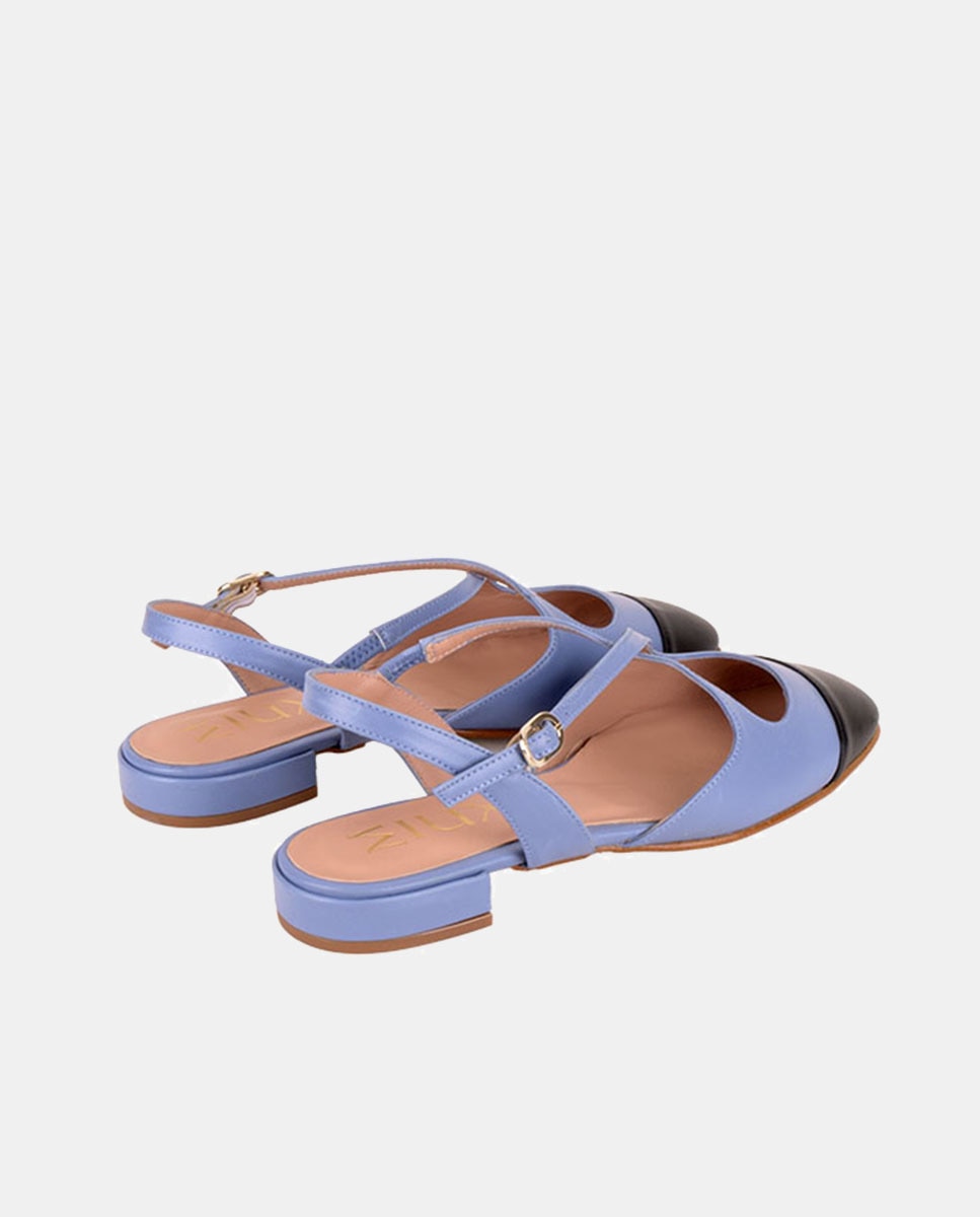 Sapatos Tipo Mules em Pele Denim-4