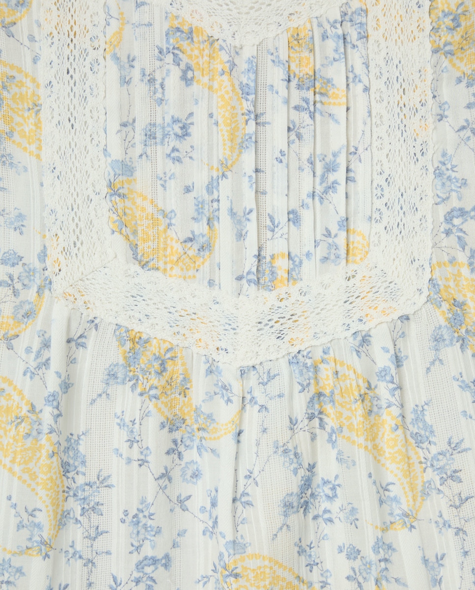 Pijama com Alças e Pregas no Decote Branco-4