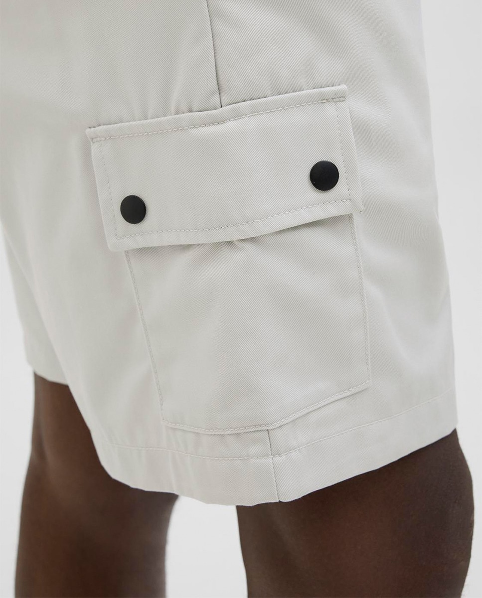 Bermudas com Bolsos Laterais e Corte Relaxed Cinzento-5