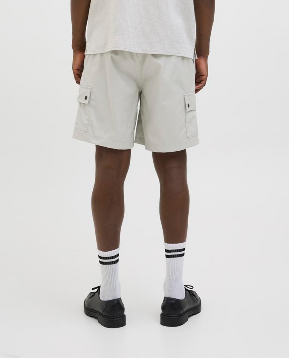 Bermudas com Bolsos Laterais e Corte Relaxed Cinzento-3