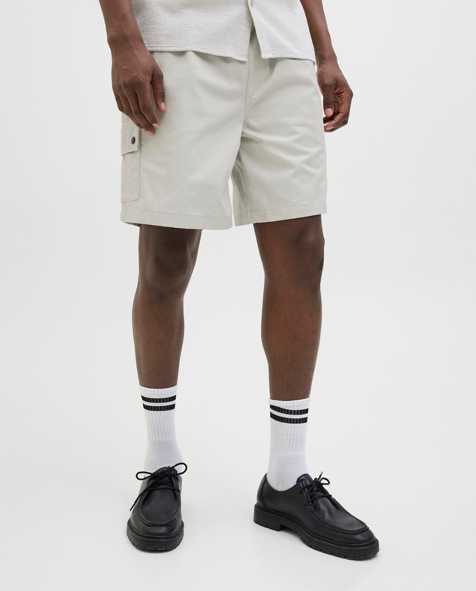 Bermudas com Bolsos Laterais e Corte Relaxed Cinzento-2