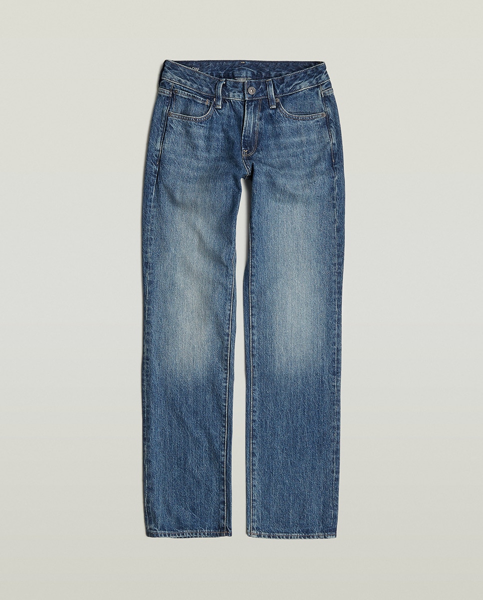 Jeans G-Low Straight de Cintura Baixa e Pernas Direitas Azul-7