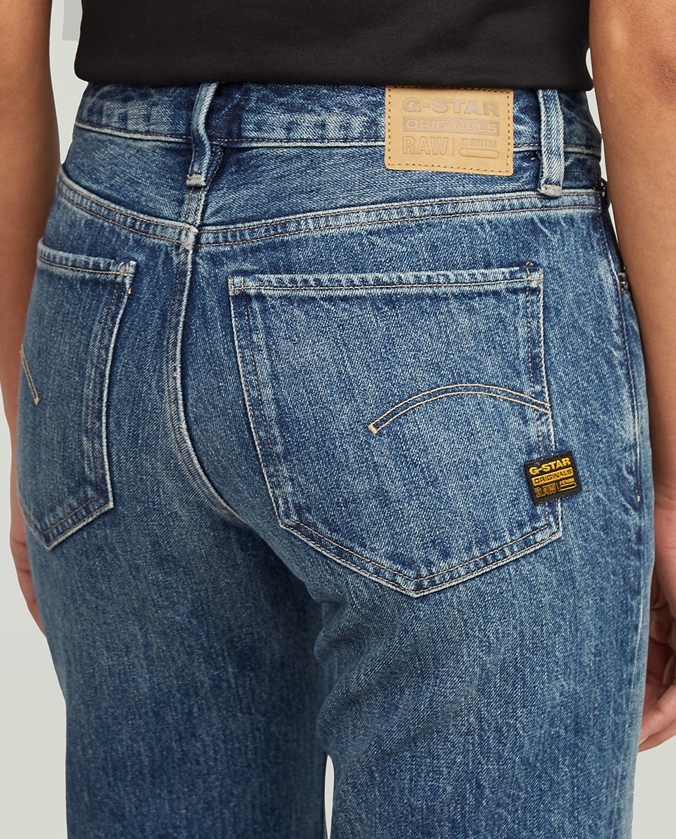Jeans G-Low Straight de Cintura Baixa e Pernas Direitas Azul-4