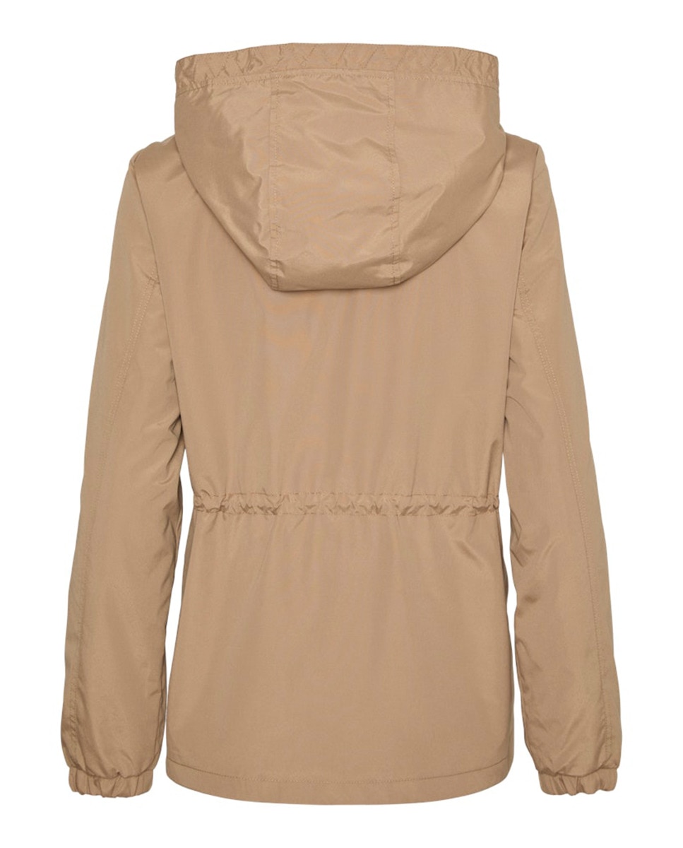 Parka curta de mulher com capuz Caramelo-6