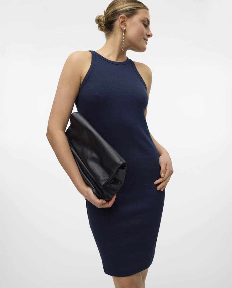 Vestido Midi Cintado Azul-marinho-4