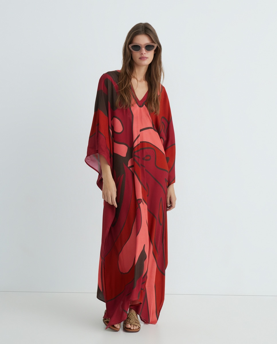 Kaftan com estampado floral 200 Rosa-4