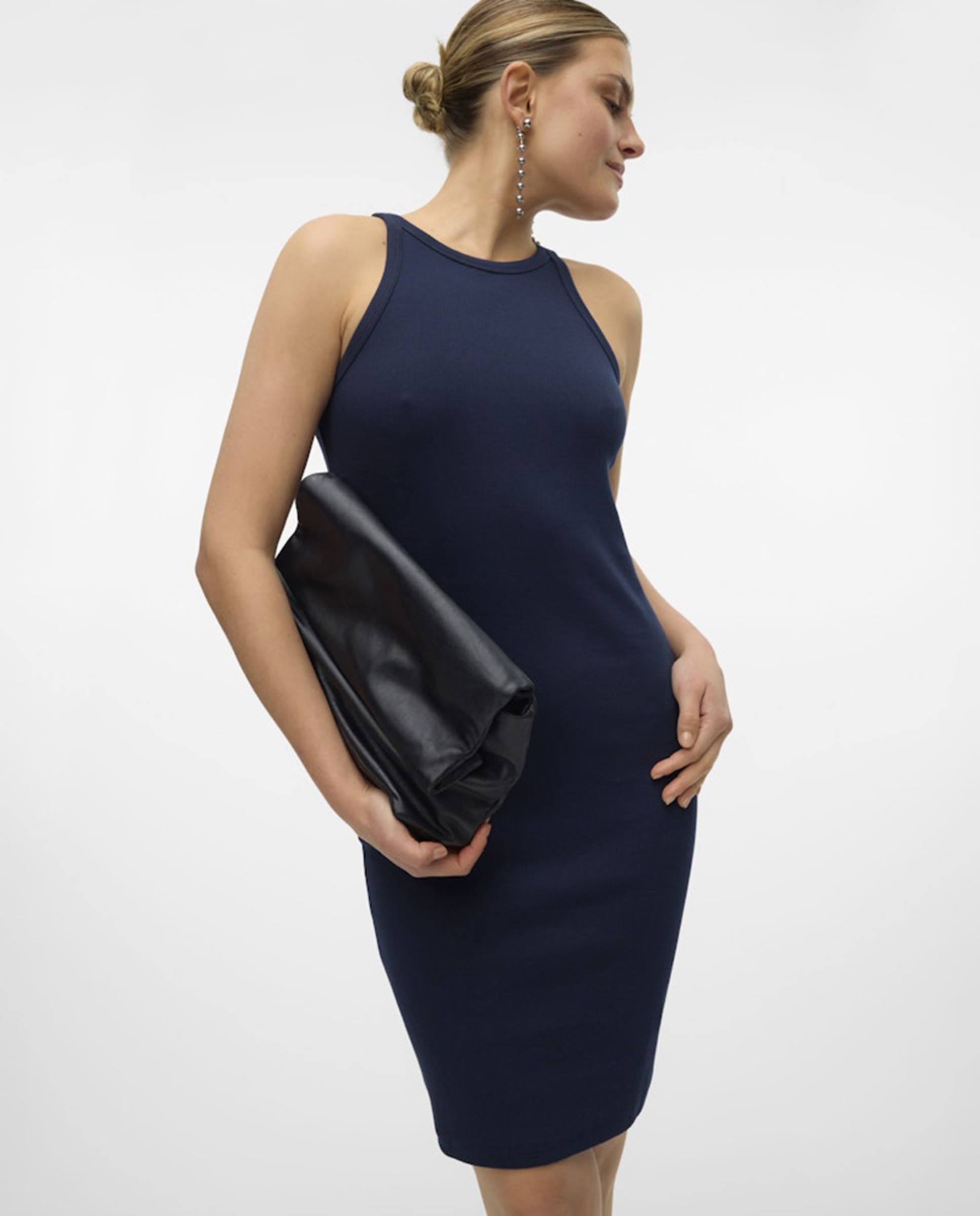 Vestido Midi Cintado Azul-marinho-4