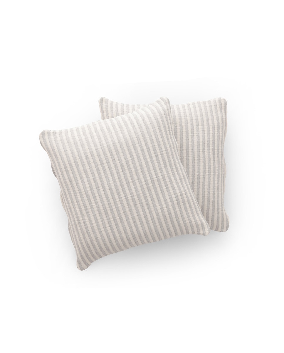 Imagen 0 de Pack 2 Fundas cojín jacquard rayas Gris