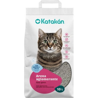 Areia para Gato Aglomerante com Perfume de Talco embalagem 10 L - Katakán