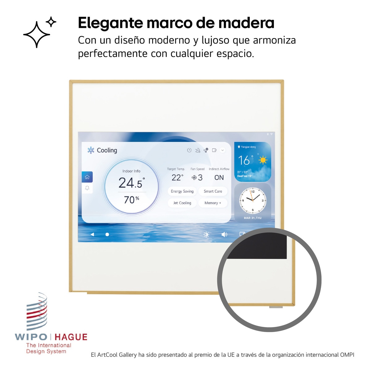Aire acondicionado Split 1x1 LG Inverter con 3010 frig/h y 3612 kcal/h - ArtCool Gallery LCD Madera-11