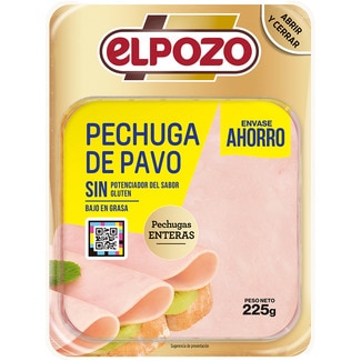pechuga de pavo bajo en grasa en lonchas sin gluten envase 225 g - Elpozo