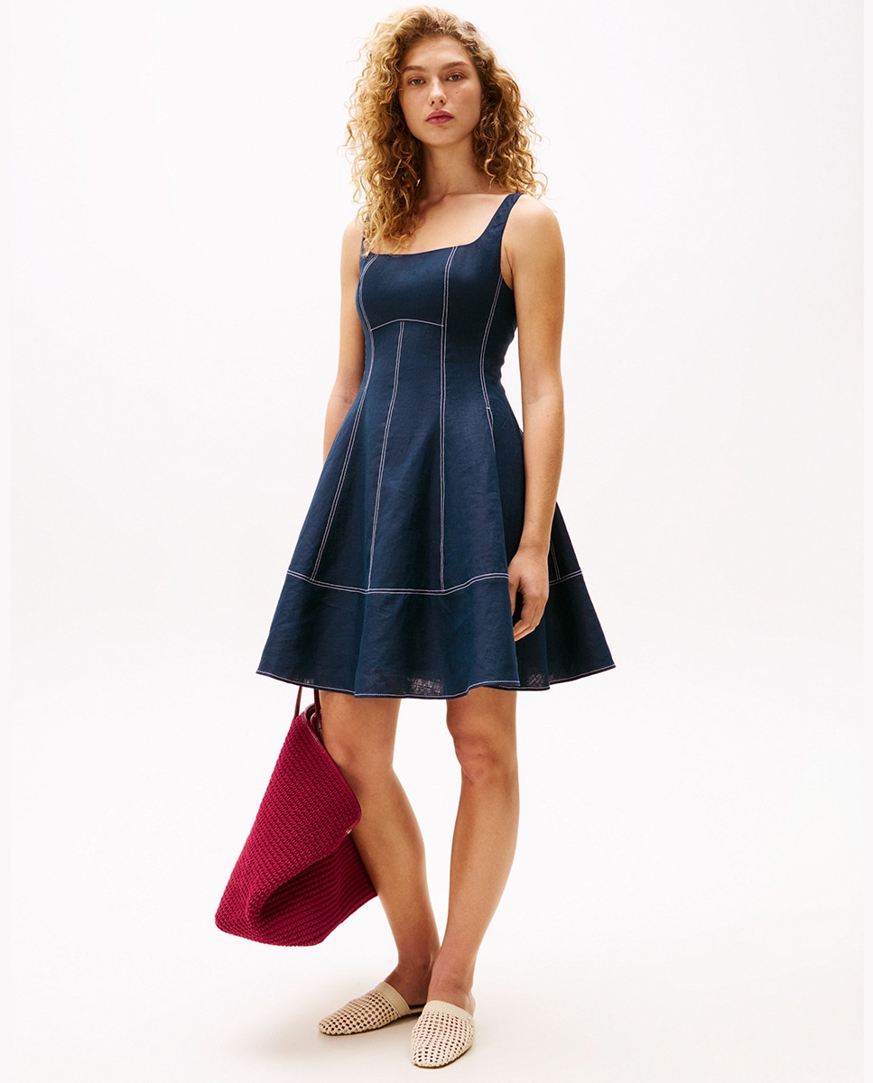 TH X SRG Vestido Curto de Alças Azul-marinho-1