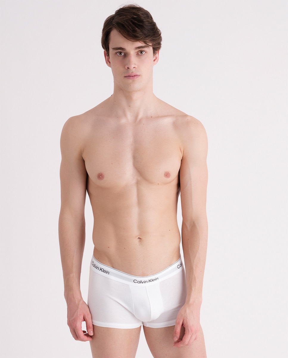 Pack de 3 Boxers Justos de Cintura Baixa - Icon Cotton Stretch Branco-3