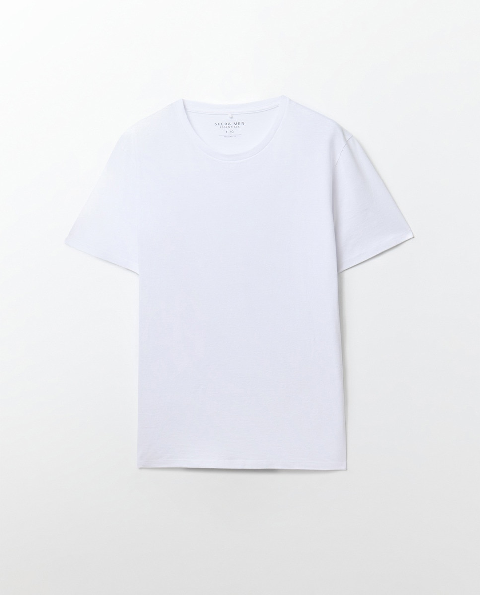 T-shirt de homem branca de manga curta Branco-5