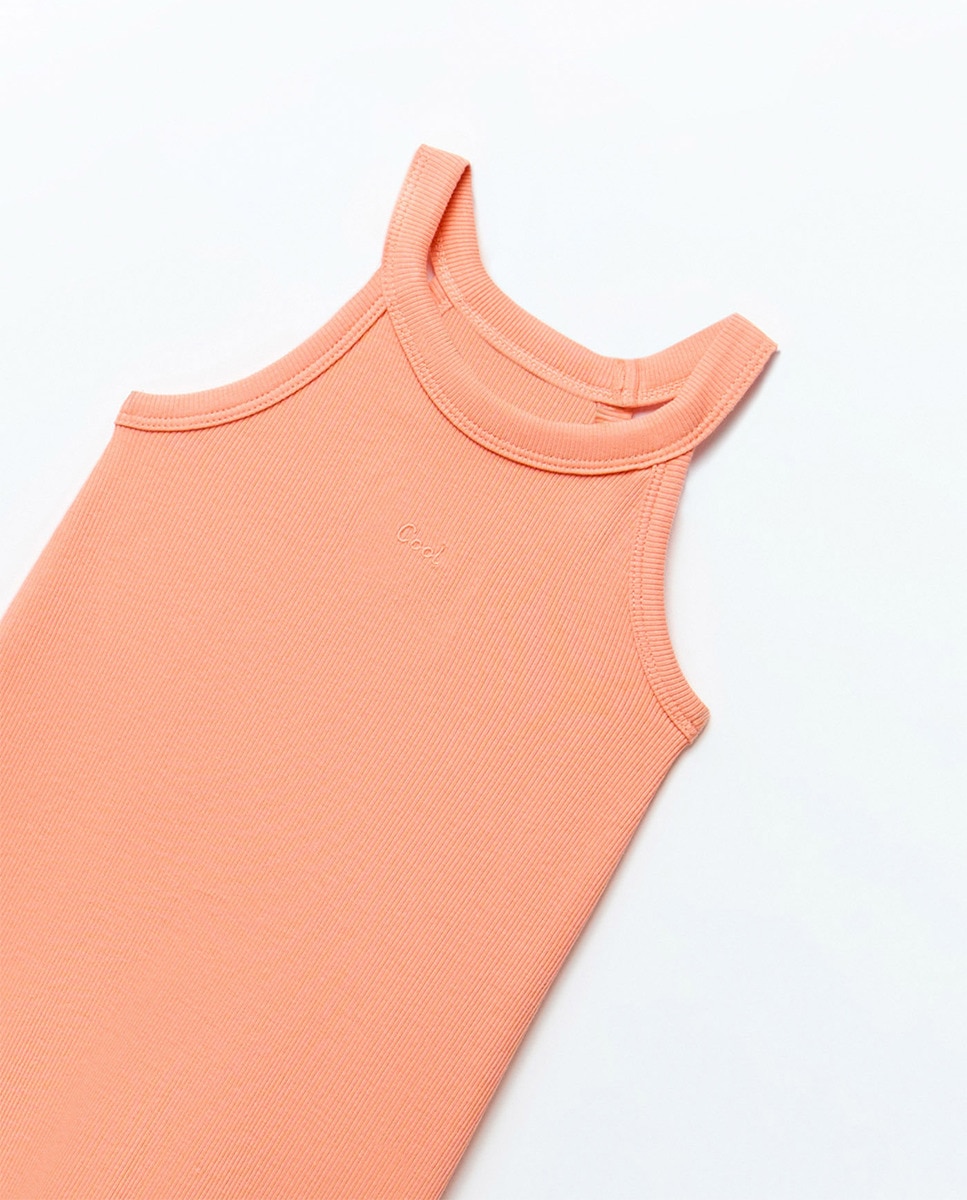 Vestido liso Laranja-2