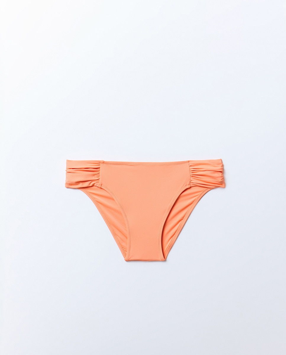 Cueca Midi com Franzidos Coral-3