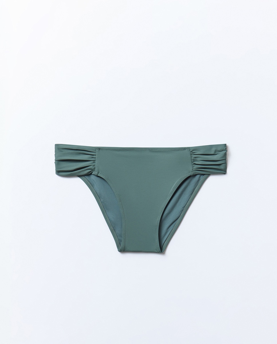 Cueca Midi com Franzidos Caqui-5