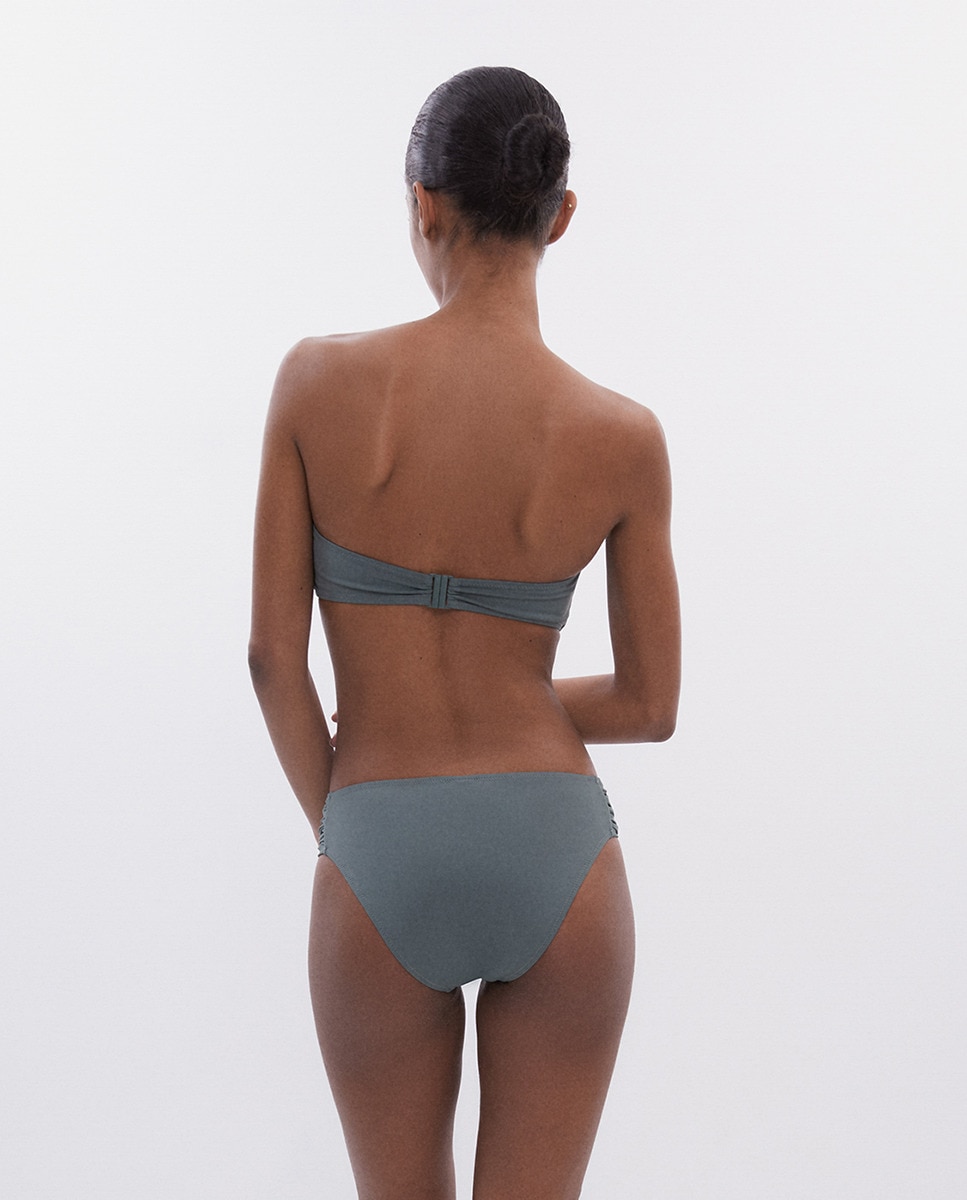 Cueca Midi com Franzidos Caqui-3