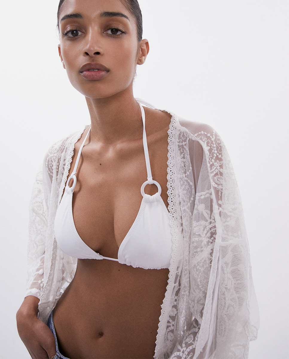 Kaftan Comprido com Bordados Cru-3