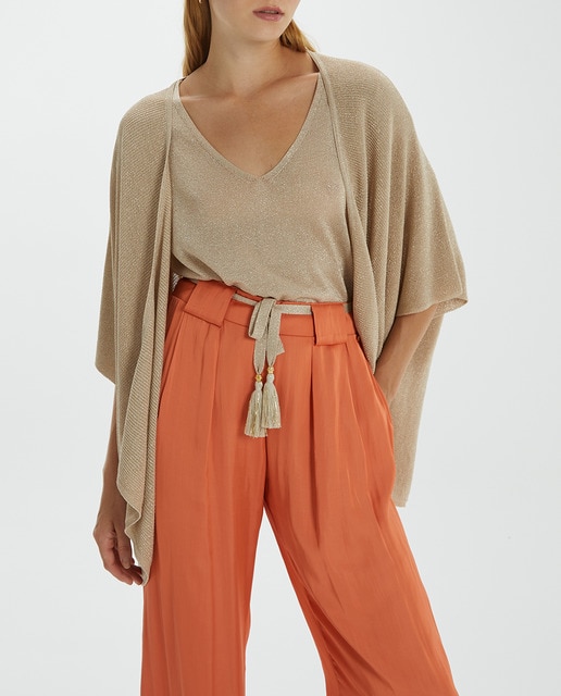 Imagen 0 de Chaqueta de mujer en punto liso tipo kimono