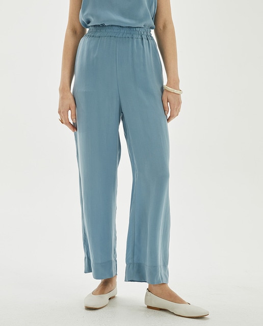 Imagen 0 de Pantalón volumen ancho cintura goma interior de mujer